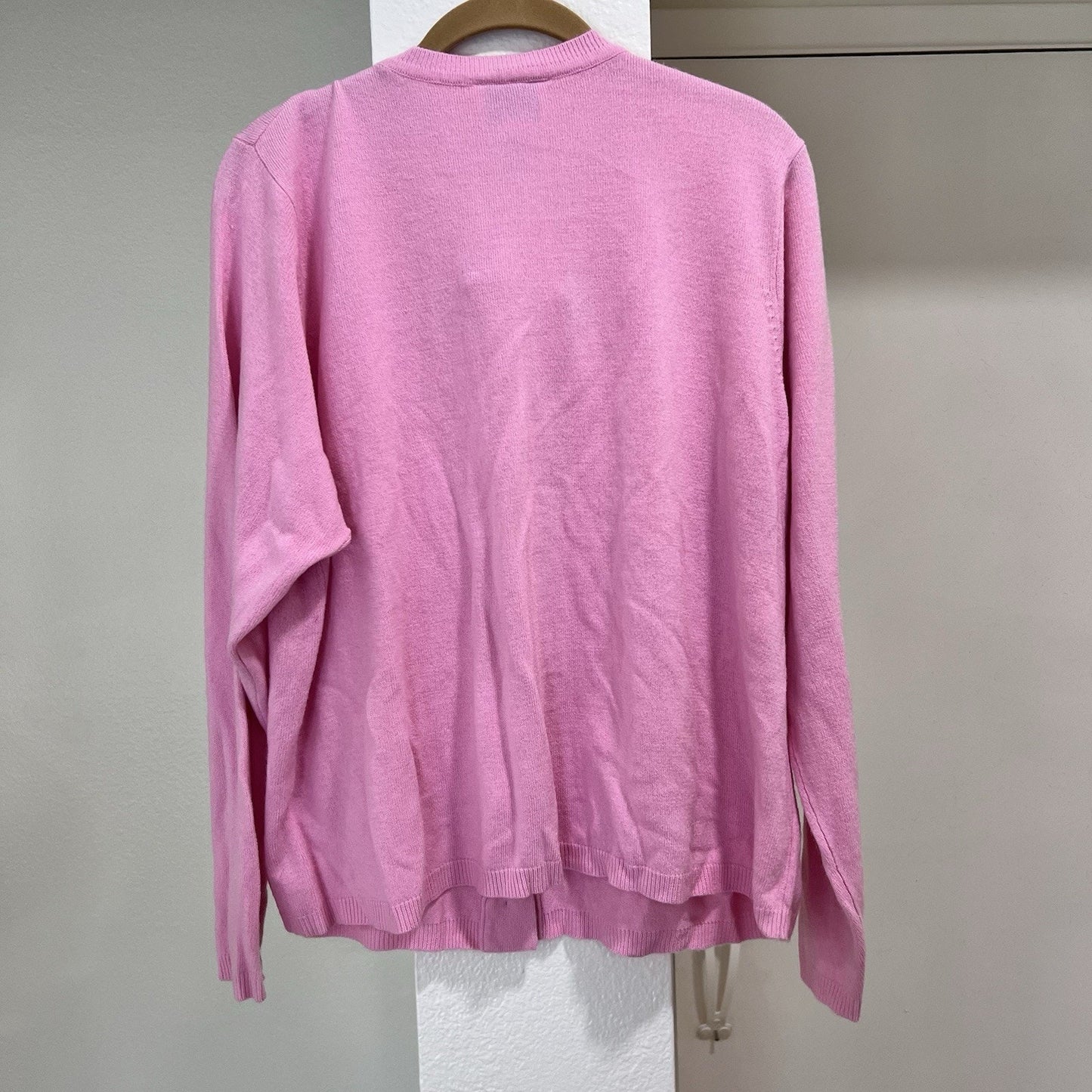 Vintage Vision Cardigan 2X Pink Bow Ribbon Crochet Coquette Grandma Soft Girl