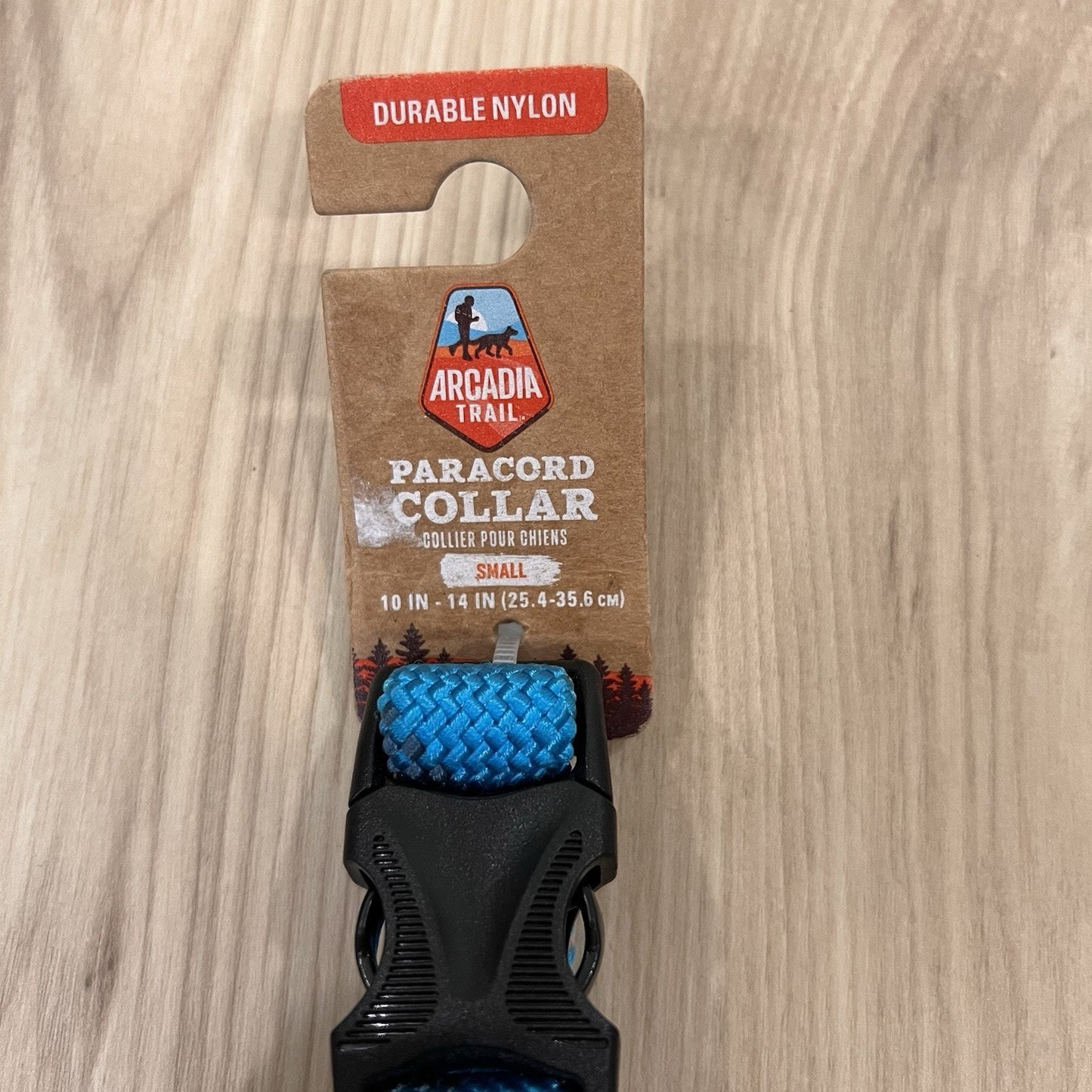 SMALL Dog Puppy Collar Paracord 10-14” Unisex Neon Orange Blue Arcadia Trail