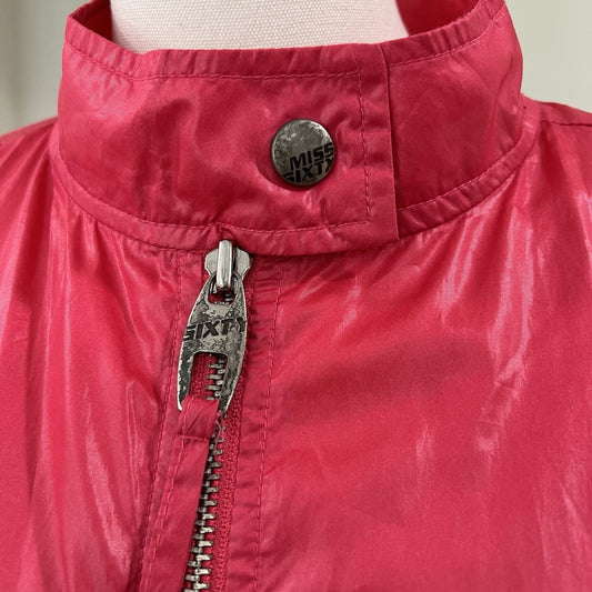 Miss Sixty XS Moto Jacket Windbreaker Y2K Pink Ombré Iconic McBling Eurotrash