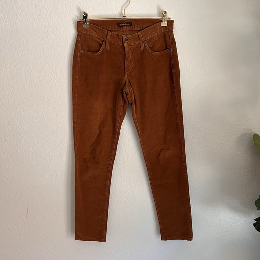 James Jeans Corduroy Pants 31 Classic Rust Brown Skinny Boho Retro Vintage