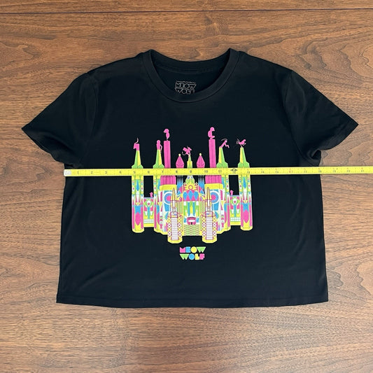 RARE Meow Wolf (M) Convergence Station Womens Crop Top Tshirt Cathedral Denver