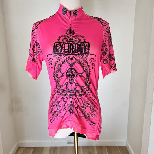 Cycology Day of the Living Cycling Jersey Women’s Medium Short Sleeve SPF 50