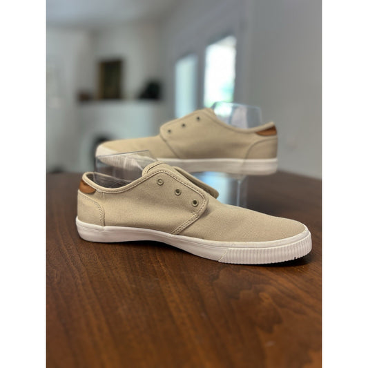 Toms Men's Carlo Beige Canvas Sneakers Lace Up 10016345 US Shoe Size 9