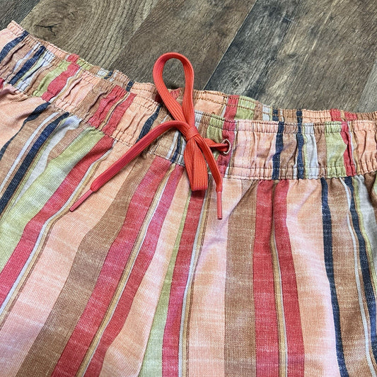 prAna Mariya Women Swim Cover Shorts 32” (M) Stripe Retro Hiking Outdoor