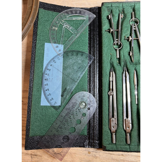 Vintage Tacro Inc German Drafting Tool Kit Geometry Compass Set