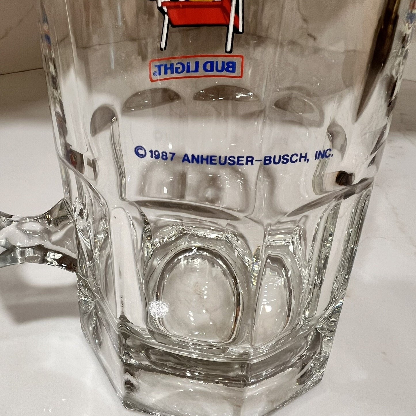 1987 Spuds MacKenzie Beer Glass Mug Stein Budweiser Bud Light Collectible