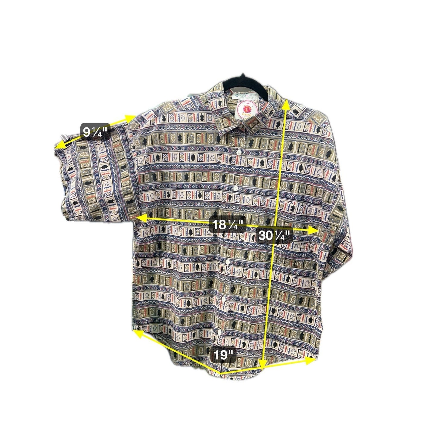 Columbia Outdoor Pattern Button Up Collared Short Sleeve Shirt Sz. Large