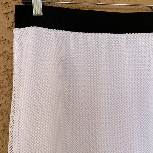 bebe Y2K Skirt Mesh Fishnet Overlay Large 30” Bodycon Going Out Swim Cover