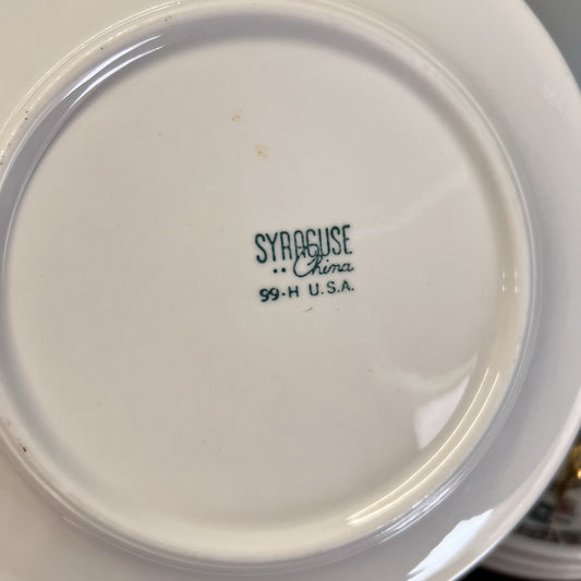 4 x Syracuse Restaurant Ware Indian Tree Pink Dessert Pie Plate 7-1/8