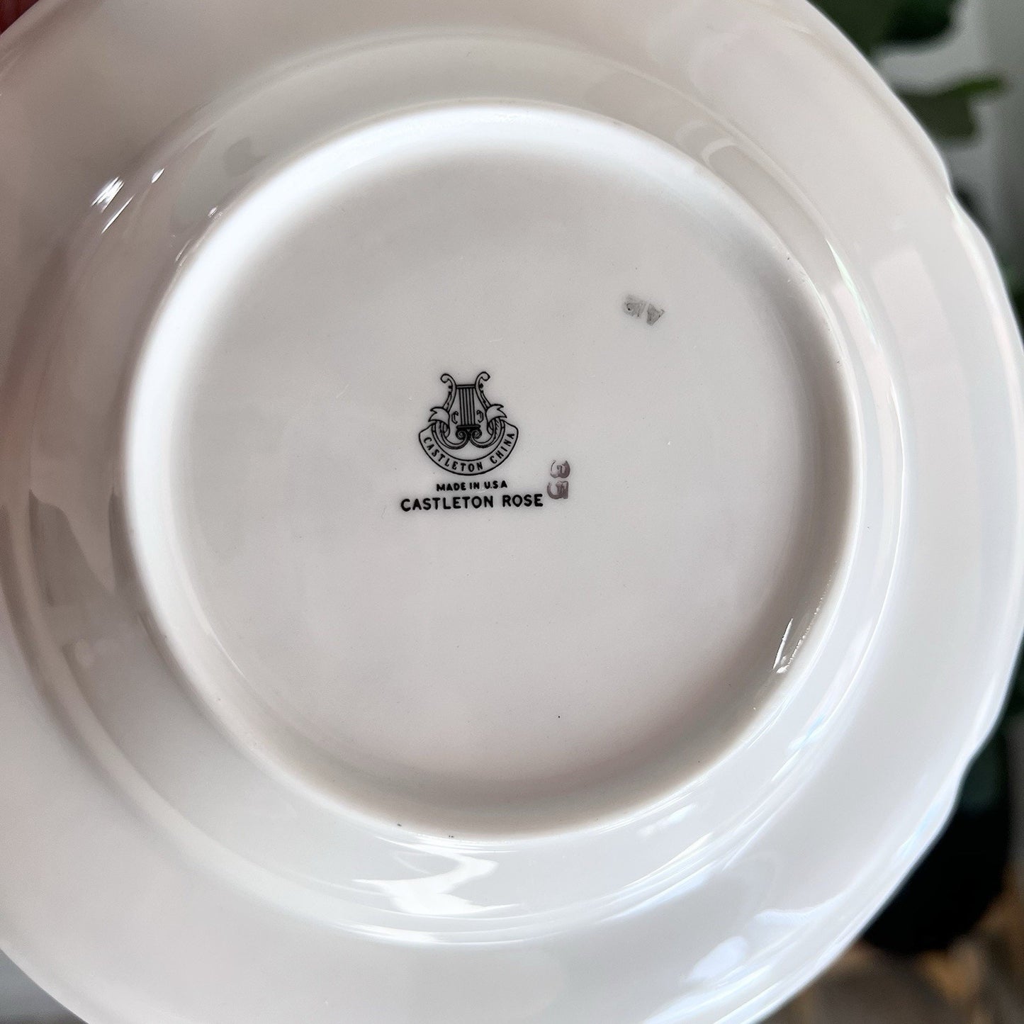 Castleton Rose Set Of 4 Rimmed Soup Bowls Bone China Gold Beaded Trim Romantic