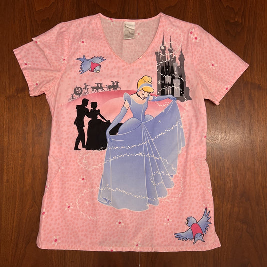 Lot of 4 Disney Scrub Tops Jungle Book, 101 Dalmations, Cinderella, Peter Pan