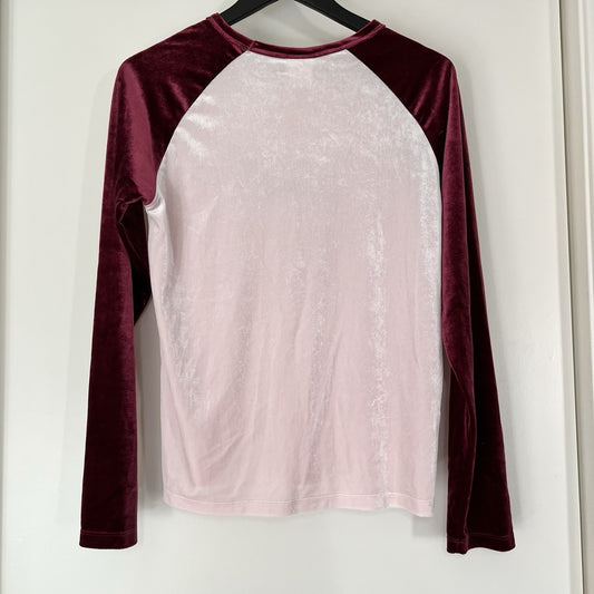 Vintage Disney Store Velvet Tinker Bell (M) Pink Long Sleeve Shirt Embroidered