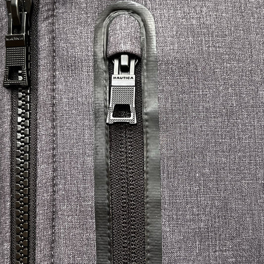 Nautica Men's (L) Heather Gray Fleece Lined Stretch Soft Shell Full Zip Jacket