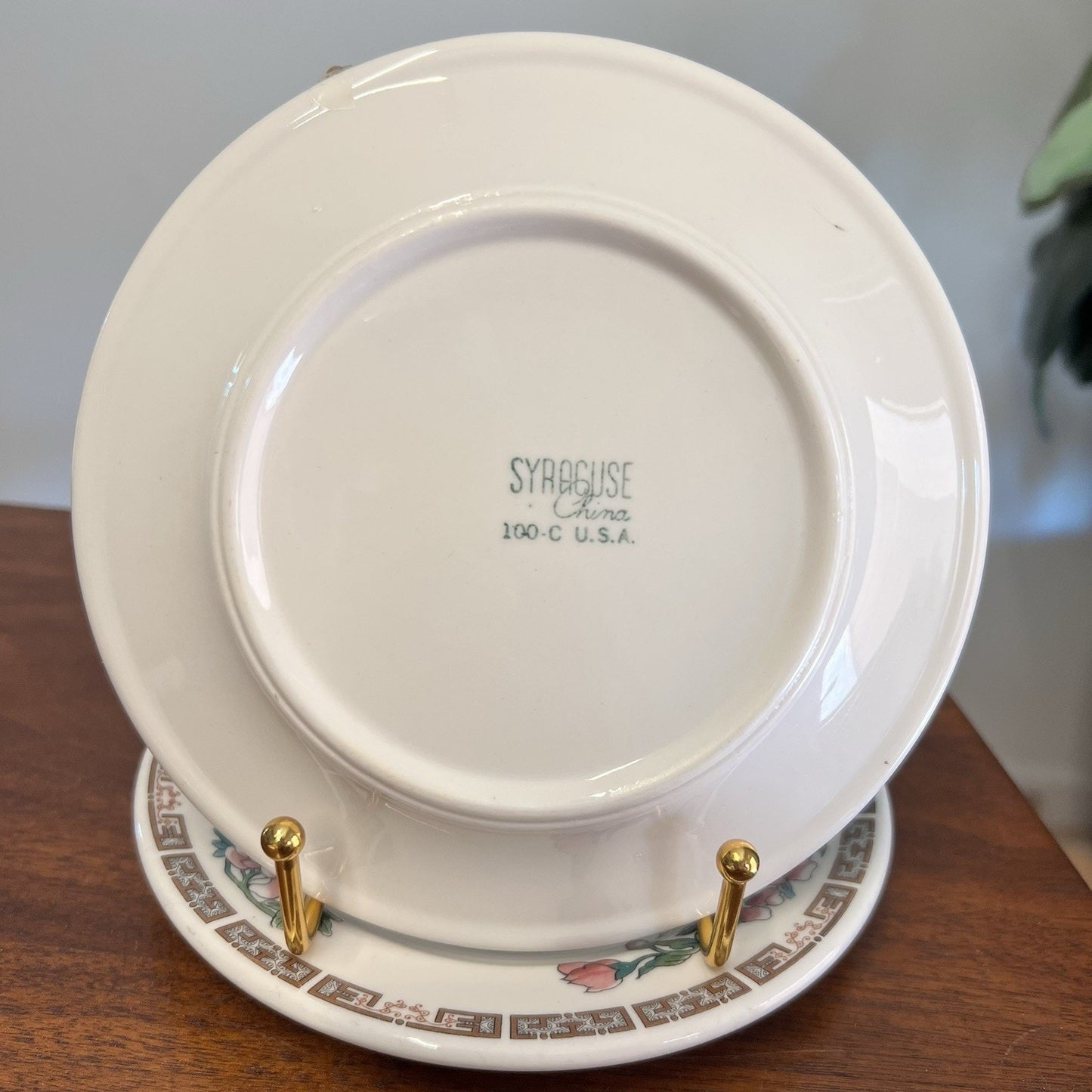 2 x 1960 Syracuse Restaurant Ware Indian Tree Pink Bread Butter Plates 100-C