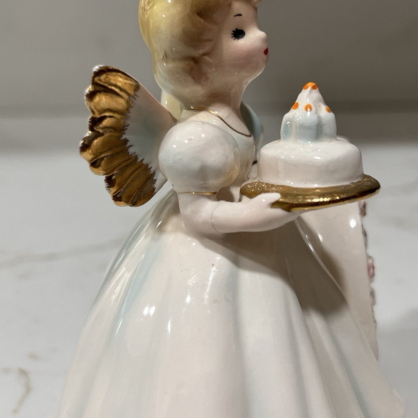 Josef Originals Birthday Girl Angel Figurine 6 Years Old Flawed Figurine