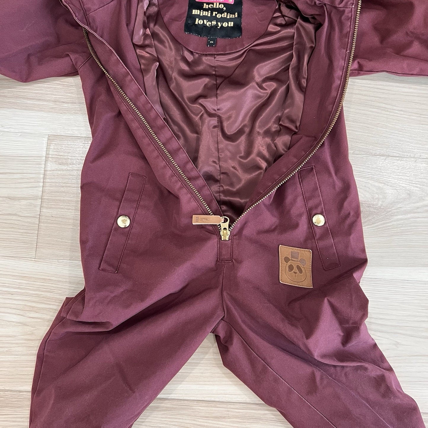 Mini Rodini Pico Baby Overall 9 M-1.5 Yr One Piece Winter Canvas Hood Unisex