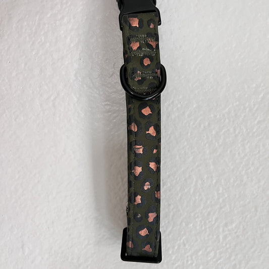 NWT Top Paw (L) Comfort Unisex Green Gold Animal Print Soft Dog Puppy Collar 🐾