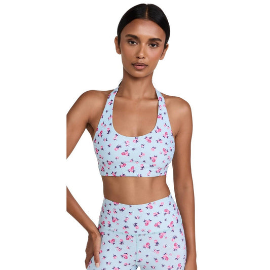 Spiritual Gangster Verve Jersey Sports Bra (M) Floral Coquette Strappy Racerback