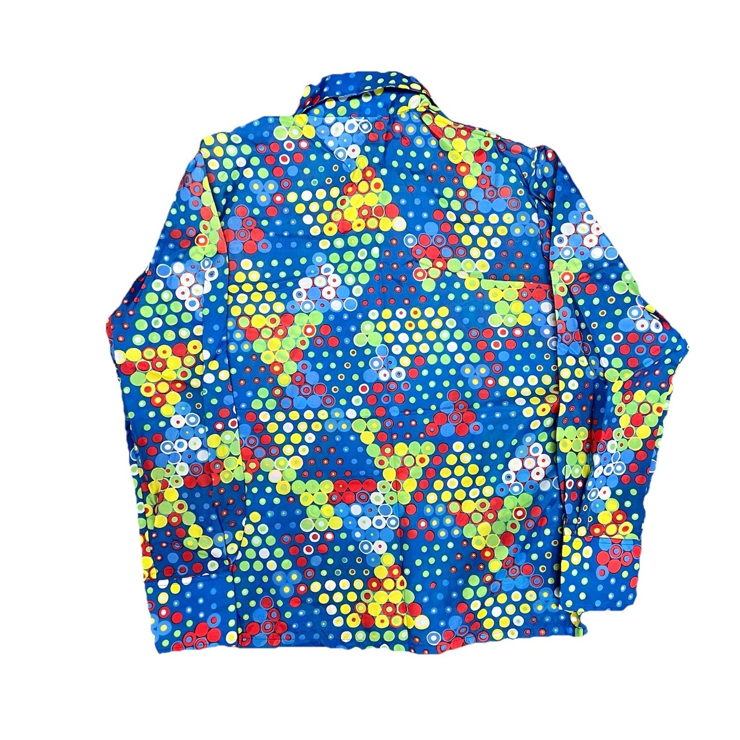 Vintage 70s SKYR Scandia Trading Button Up Shirt Nylon Disco Retro Trippy Mod