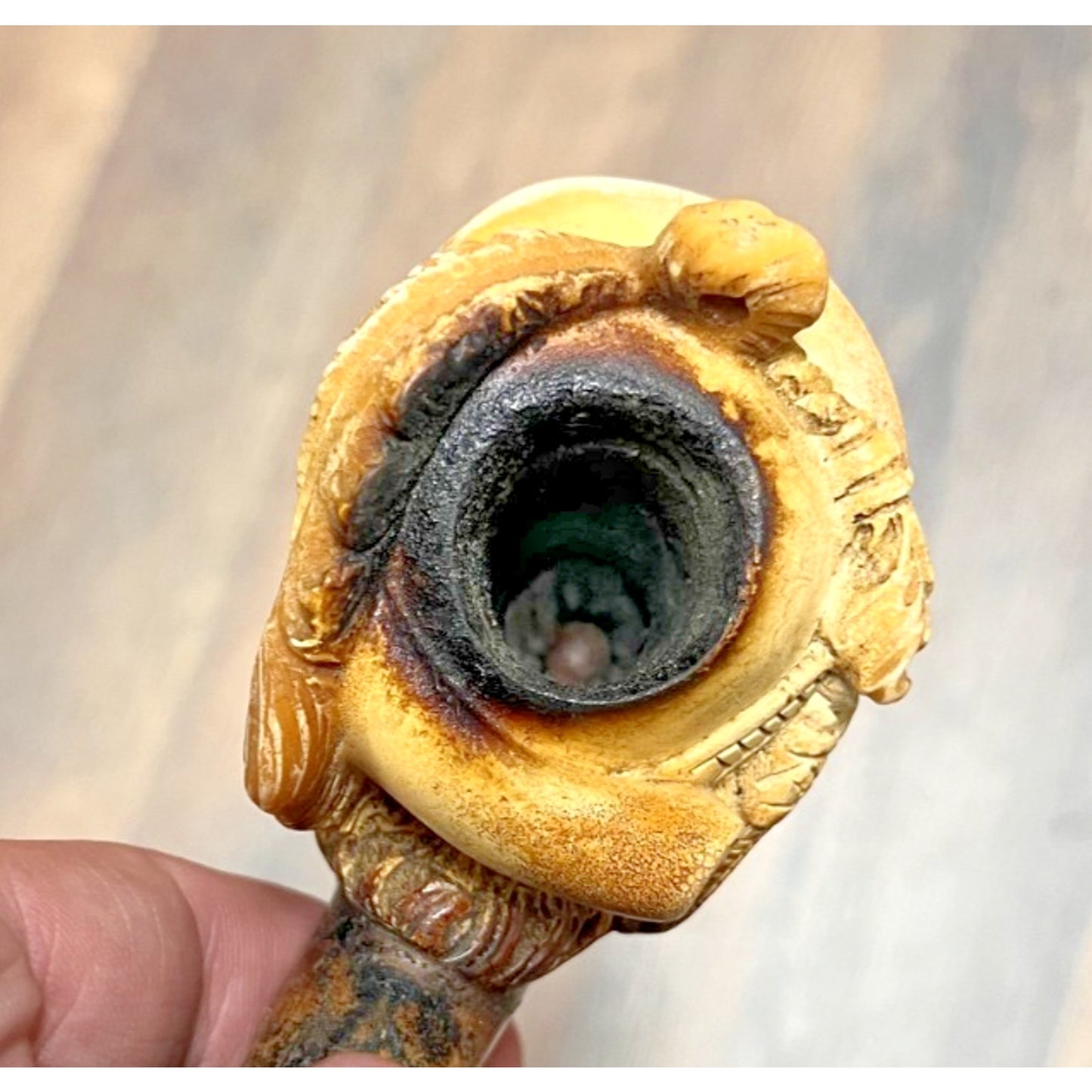 Vtg Meerschuam Hand Carved Conquistador Pipe by Turkish Master Erdoğan Ege