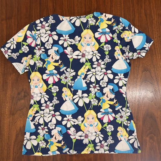 Alice In Wonderland (S) Women’s Scrub Top Tooniforms TF614 Mad Hatter