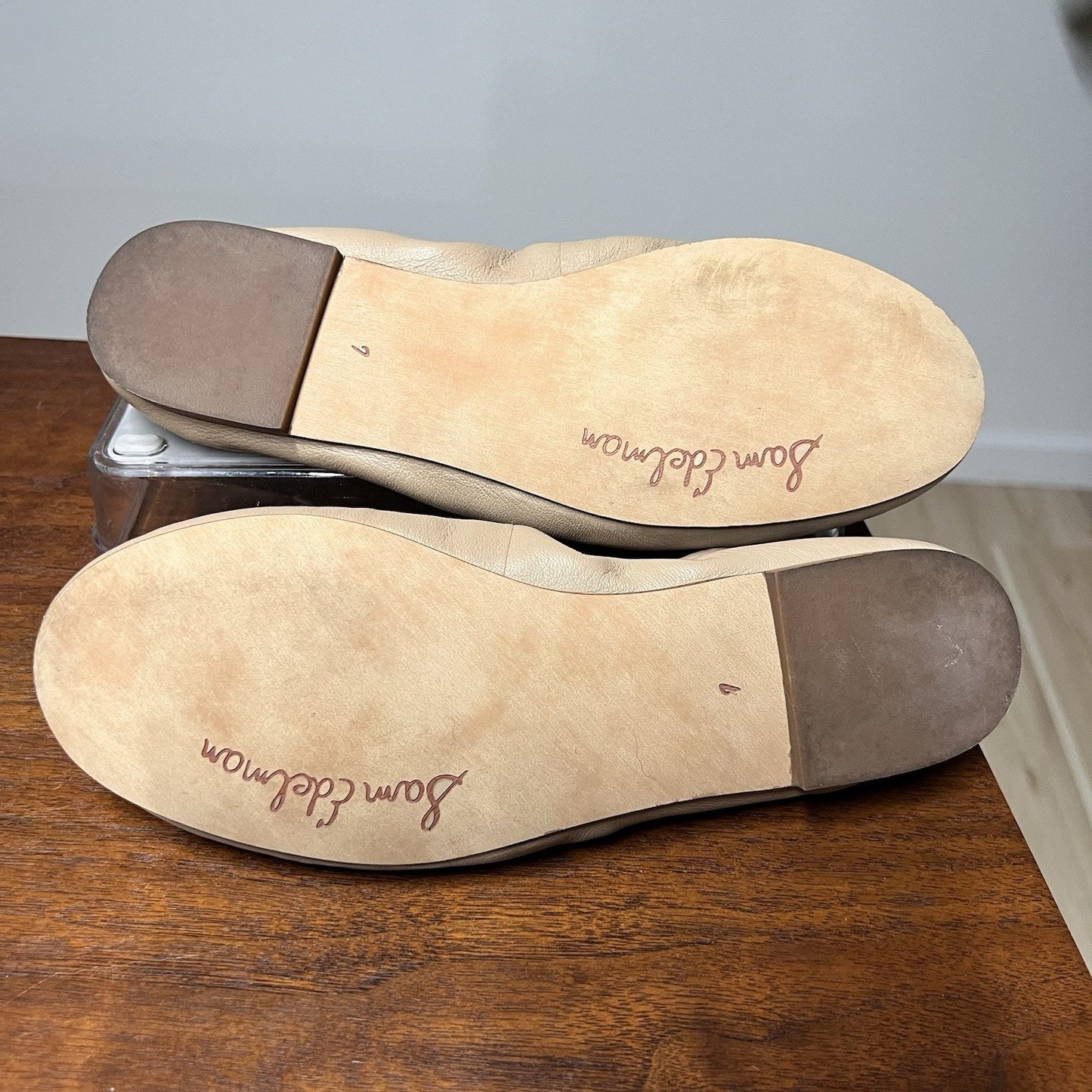 Sam Edelman Felicia Leather Ballet Flat (7) Nude French Sand Beige Neutral Tan