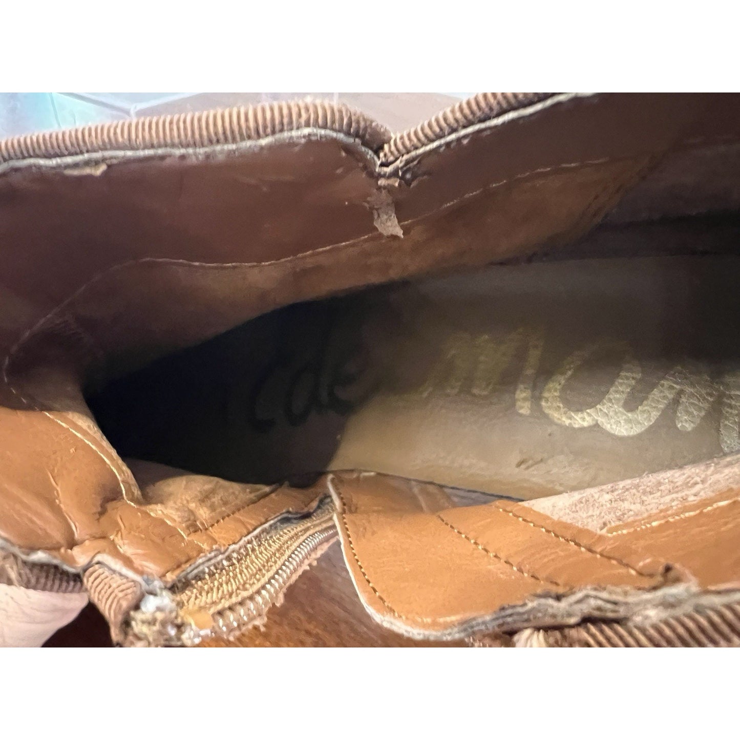 Sam Edelman Petty Cognac Brown Saddle Leather Ankle Boots Women's Size 8