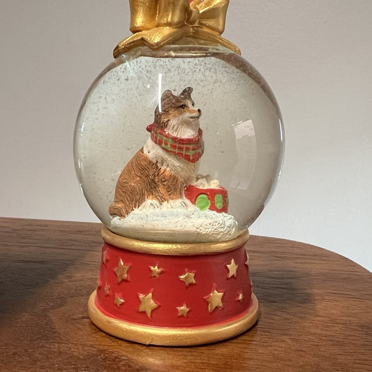 Danbury Mint Snow Globe Sheltie Christmas Ornament “Yours Forever” Sheepdog