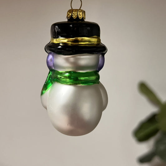 Vintage Avon Frosty Snowman Mercury Glass Christmas Ornament MCM Retro Holiday