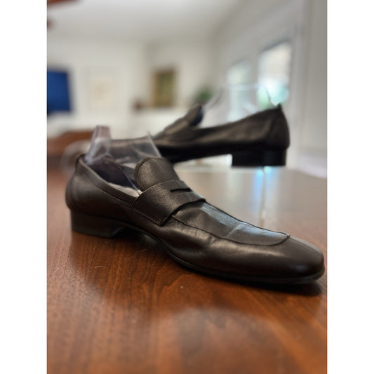 Salvatore Ferragamo Chocolate Brown Soft Leather Penny Loafer Sz 11 EE