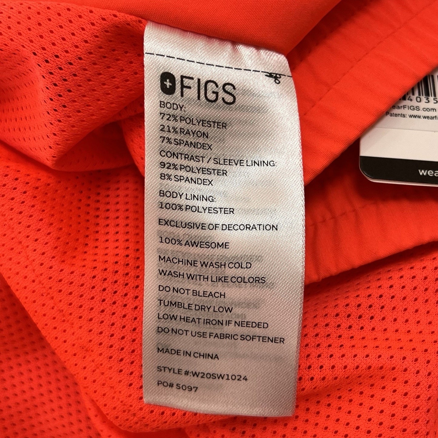 NWT FIGS XXS Sydney Scrub Jacket 5097 Orange Coral Rare Limited Edition 2XS New
