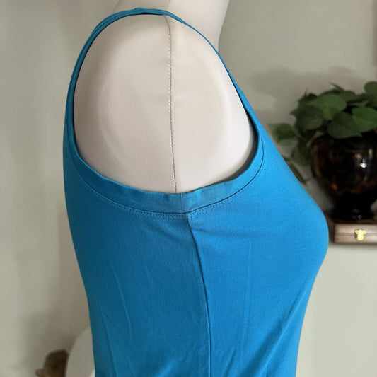 Lucy Tank Top Women (S) Blue Lucy Stretch Sleeveless Shirt Yoga Athletic Run Gym