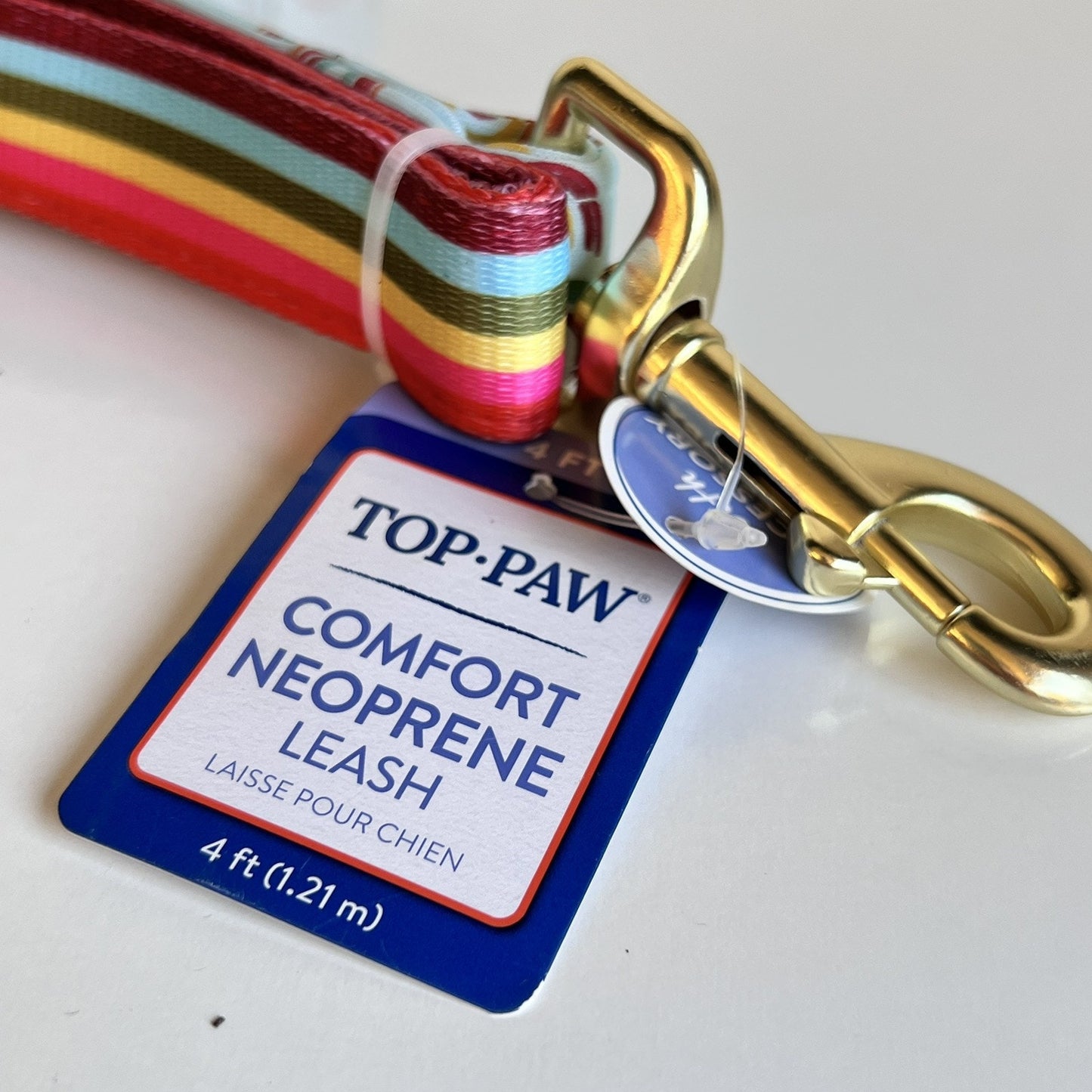 NEW Unisex Pride Rainbow Top Paw 4 Ft Neoprene Leash Dog Puppy NWT