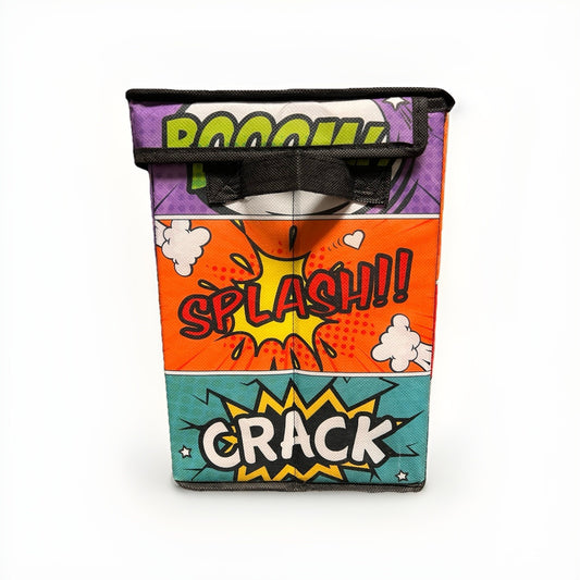 Comic Book Storage Box 4-Pack Vintage Pattern Cotton/Linen Material Collapsible