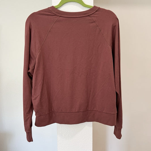 Vuori Long Sleeve Halo Crew Sweatshirt (M) DreamKnit Pullover Rosewood Pink