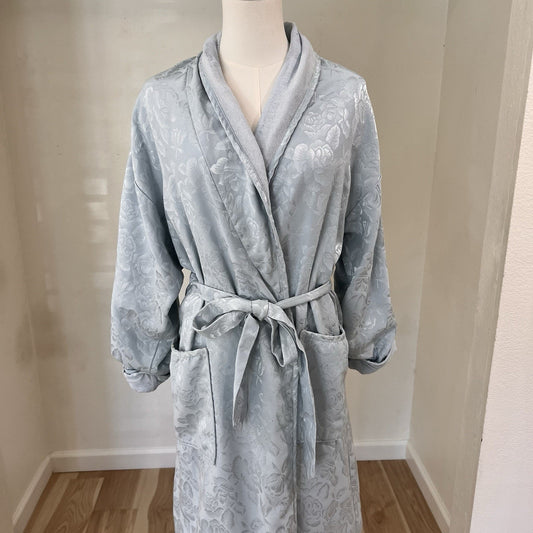 Victorias Secret Gold Label Terry Satin Long Robe XS/S Belted Old Hollywood