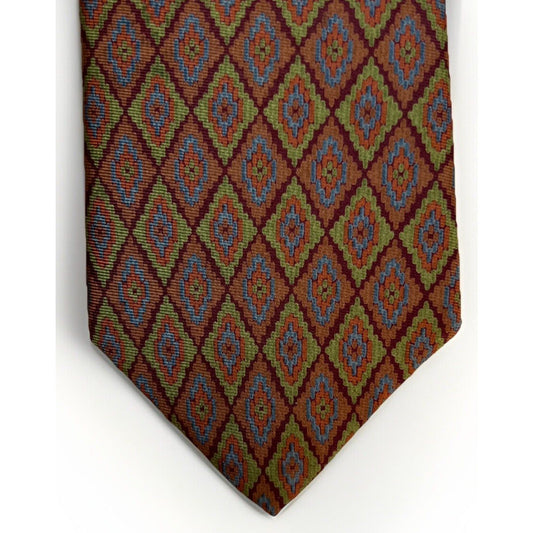 Yves Saint Laurent Designer Silk Necktie YSL Tie Aztec 55 x 3 Short Narrow