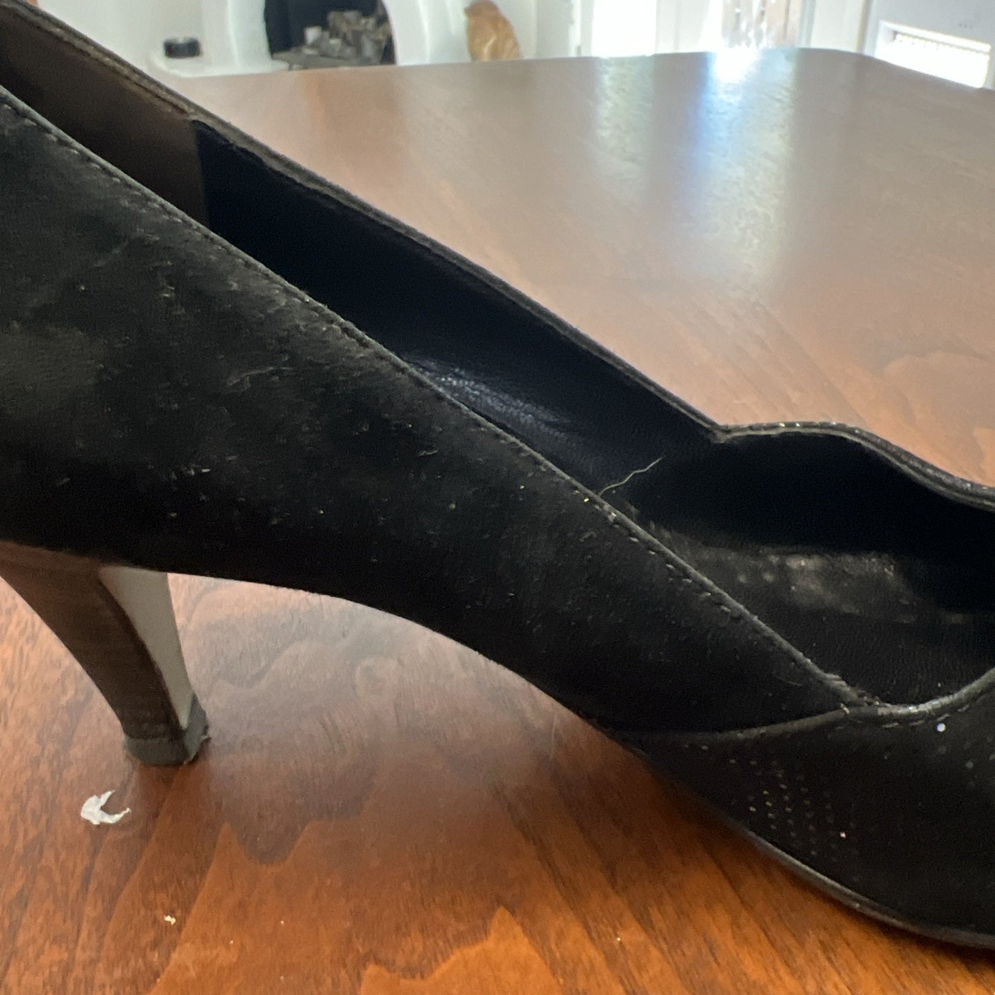 Paul Green Heels Pointed Toe Pump Black Suede Women’s Size Sz 6.5