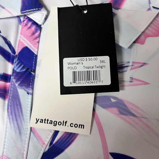 NWT Sold Out YATTA GOLF 3XL New Women Polo Shirt Tropical Twilight Colorful