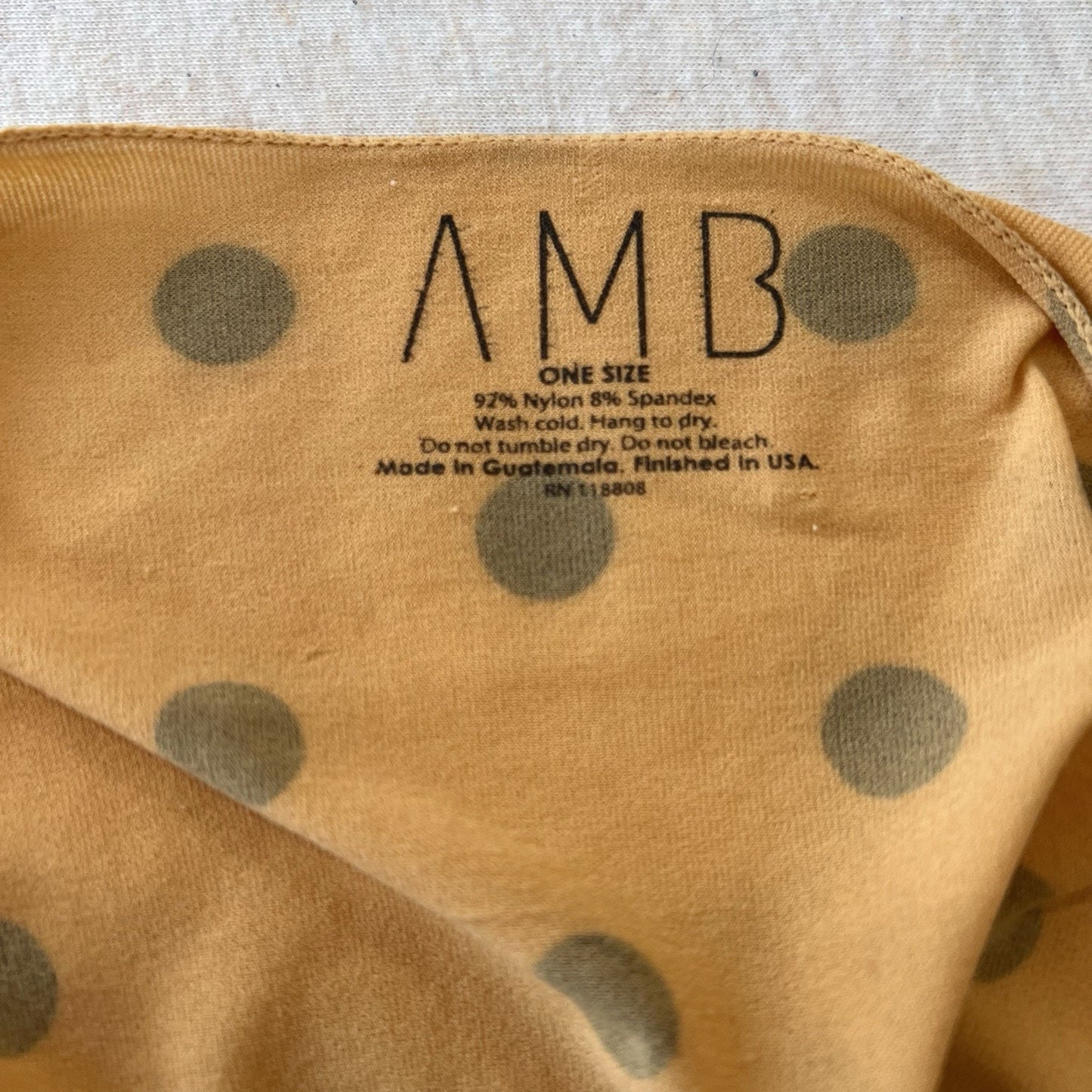 AMB Yellow Grunge Polka Dot Raw Edge Second Skin Top Layering SemiSheer One Size