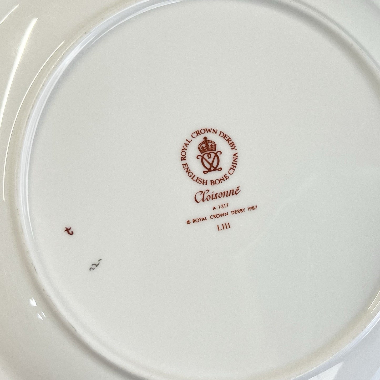 Set Of 8 Royal Crown Derby Cloisonne Dinner Plates 10” Bone China A.1317