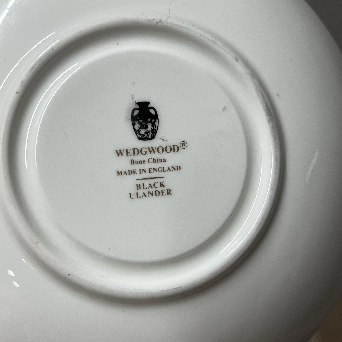 Wedgwood Ulander Black Tea Cup & Saucer Gold Trim Bone China