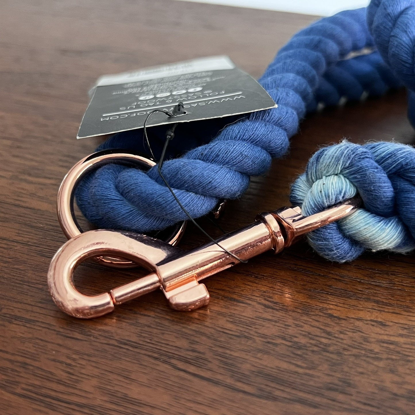 NWT Sassy Woof Unisex 4’ Short Blue Cotton Twisted Braided Rope Lead Dog Leash