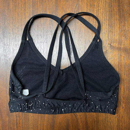 Beyond Yoga XS Black Strappy Sports Bra Womens Athletic Gym Cross Back V Neck