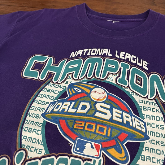 Vintage 2001 Arizona Diamondbacks World Series Champions XL/XXL Tshirt purple