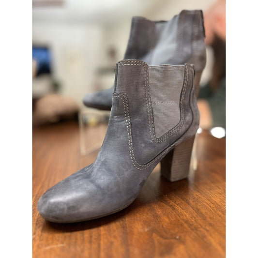 Clarks Womens Stroll Valley Boots Block Heel Blue Size 6M