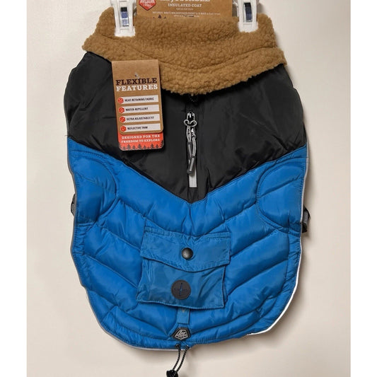 Arcadia Trail LARGE Insulated Dog Puffer Coat Sherpa Fleece Reflective Thermal