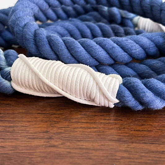 NWT Sassy Woof Unisex 4’ Short Blue Cotton Twisted Braided Rope Lead Dog Leash