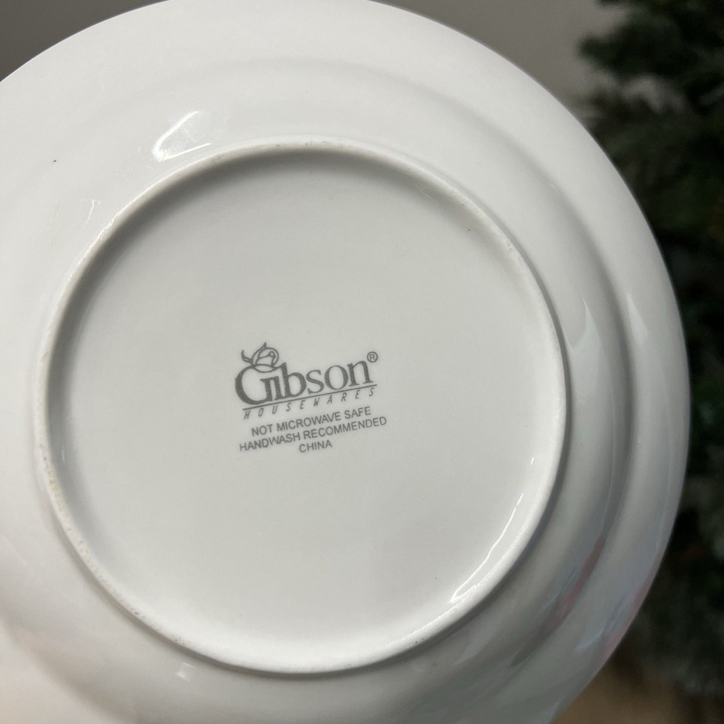 4 Gibson 8” Bowls Christmas Charm Delight Holiday Harmony Holly Berry Gold Trim