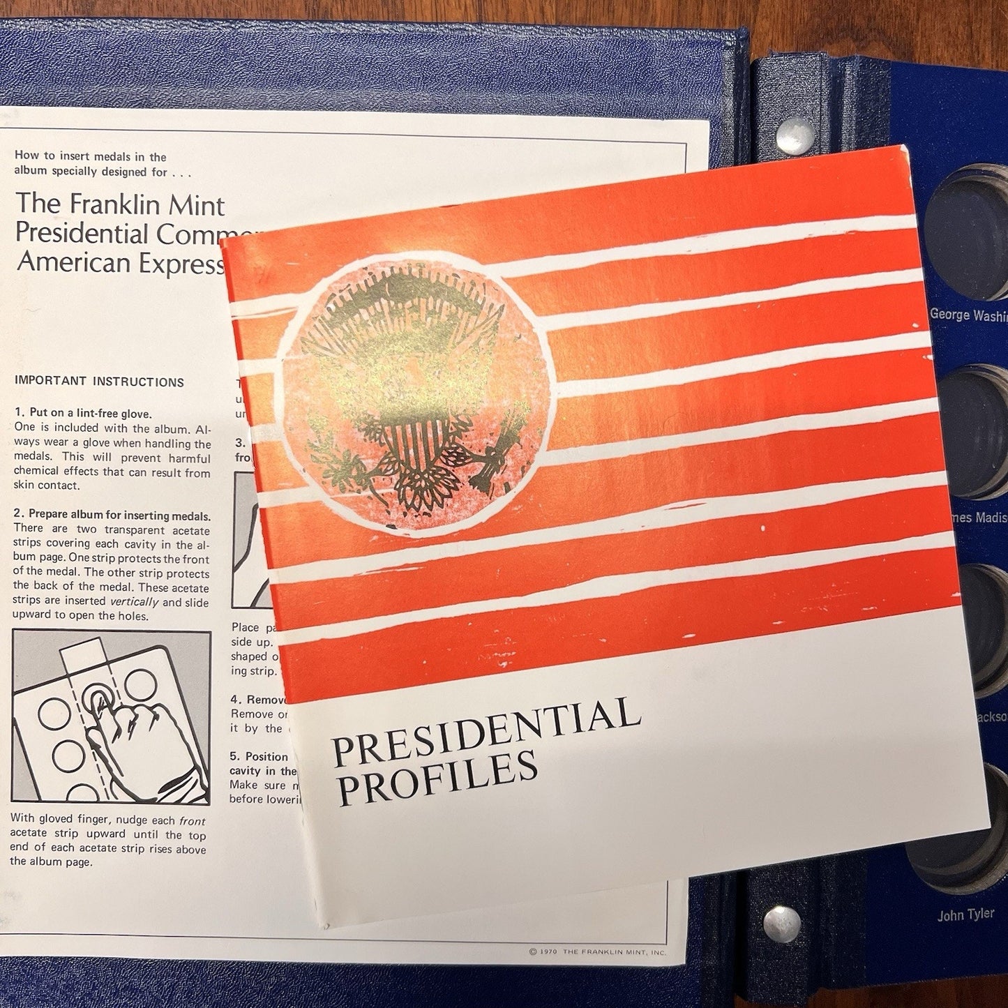 1970 Franklin Mint Presidential Commemorative Medals Album Book Empty AMEX